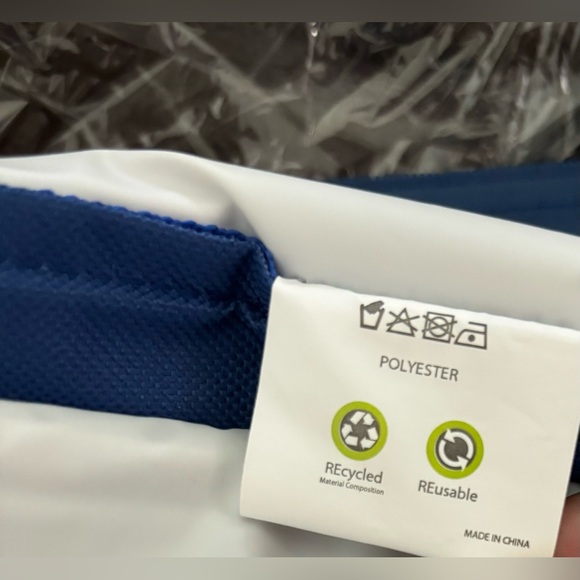 Reusable Insulated Bag Medium Blue Fish Detail “Smarter School of Fish” Tote New - Picture 3 of 8